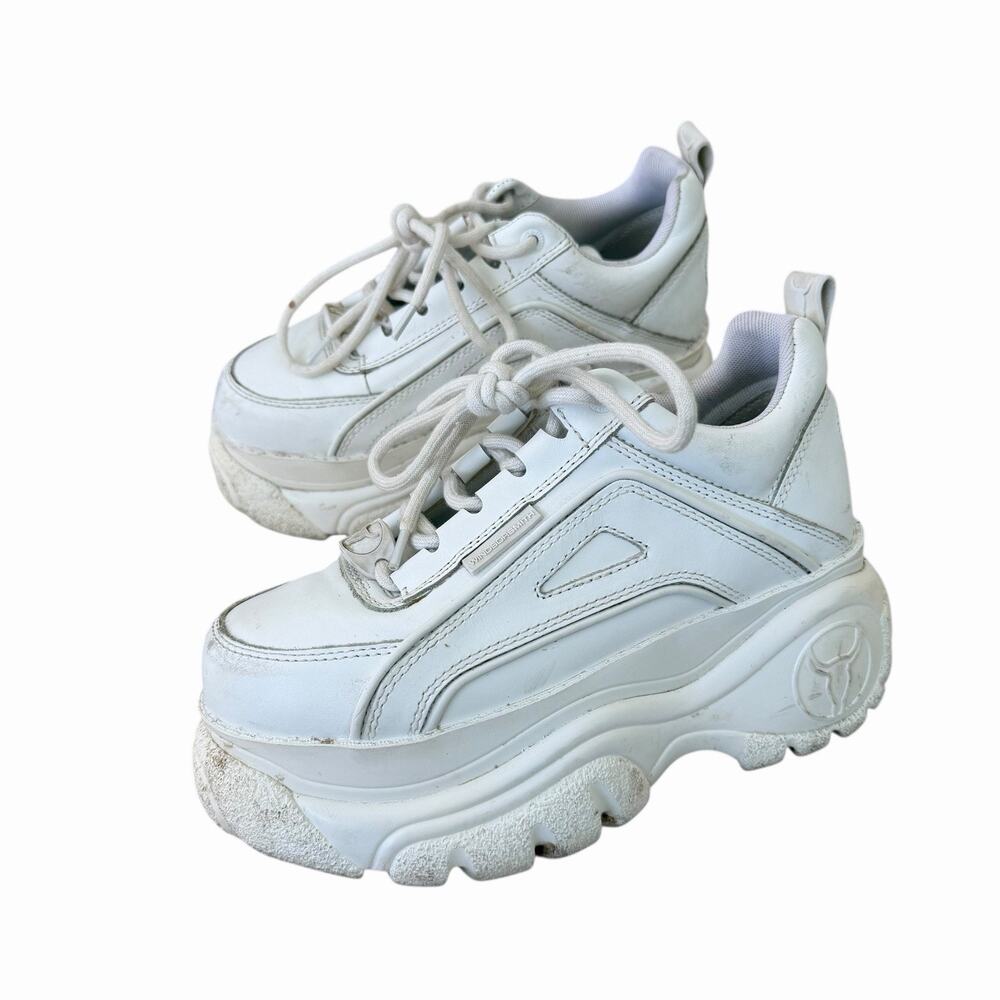 Windsor Smith Lupe Genuine Leather Platform Sneakers Size 6 Shoes In White